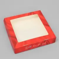 Кондитерская упаковка, коробка с ламинацией «With love», 20 х 20 х 4 см