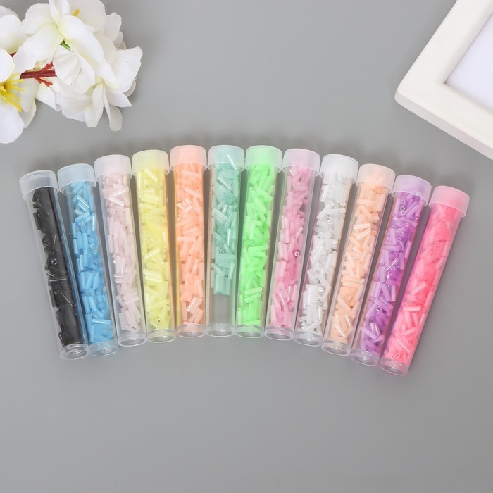 Набор бисера рубка в колбе 12 шт, ассорти Набор бисера рубка в колбе 12 шт, ассорти