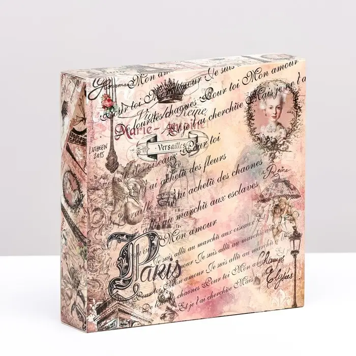 Коробка под 8 конфет + шоколад, с окном, Paris 17.7×17.85×3.85 см