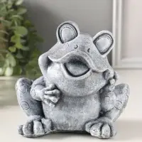 Копилка полистоун "Лягушонок" высота 16 см, серый камень