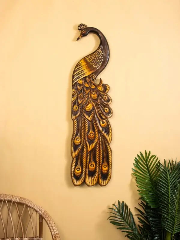 Панно настенное &laquo;Павлин&raquo;, 100 см, дерево албезия