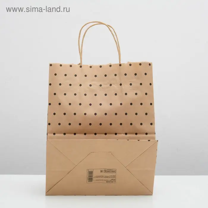 Пакет крафт, «Горошек», 24×10.5×32 см Пакет крафт, «Горошек», 24×10.5×32 см