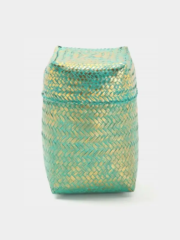 Корзинка плетёная &laquo;Голден&raquo;, 16&times;16&times;23 см, голубая