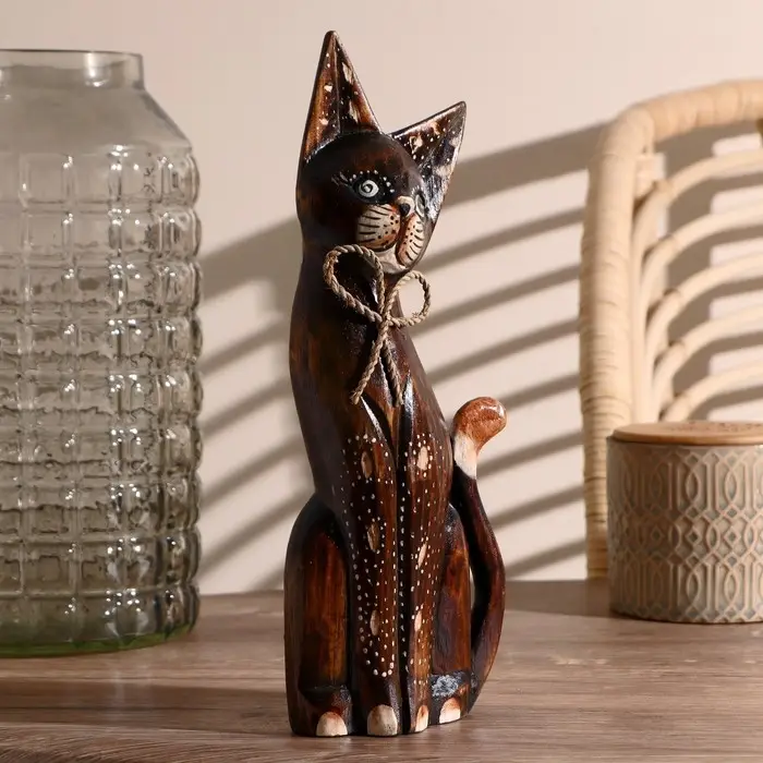 Сувенир дерево Сувенир дерево "Кошка с бабочкой на шейке"30 см