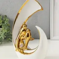 Фигура керамика &laquo;Две птички. Абстракция&raquo;, белый с золотом, 8&times;20&times;29 см