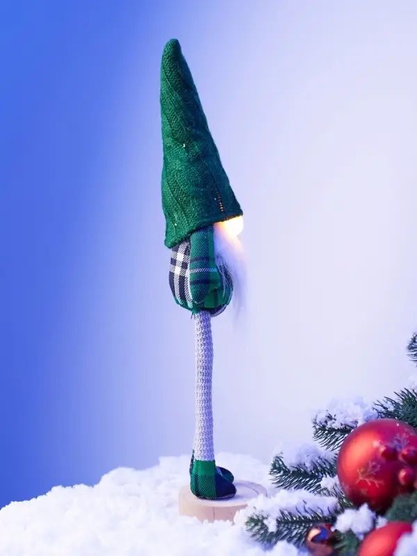 Фигура текстиль «Гном в зелёном» 42 см, 1 LED, от батареек AG13×3, свечение тёплое белое Фигура текстиль «Гном в зелёном» 42 см, 1 LED, от батареек AG13×3, свечение тёплое белое