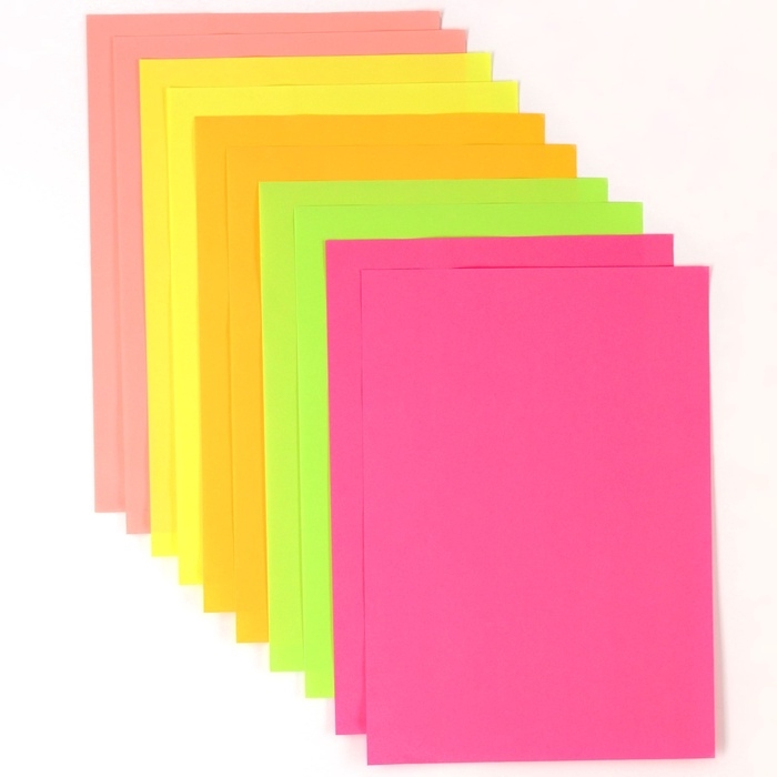 Бумага цветная тонированная, неоновая, А4, 10 листов, 5 цветов, немелованная, двусторонняя, в пакете, 80 г/м&sup2;, Холодное сердце