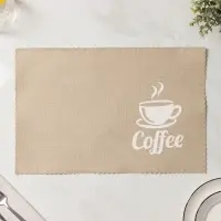 Салфетки сервировочные на стол Доляна Coffee, 4 шт., 44&times;29 см, бежевые