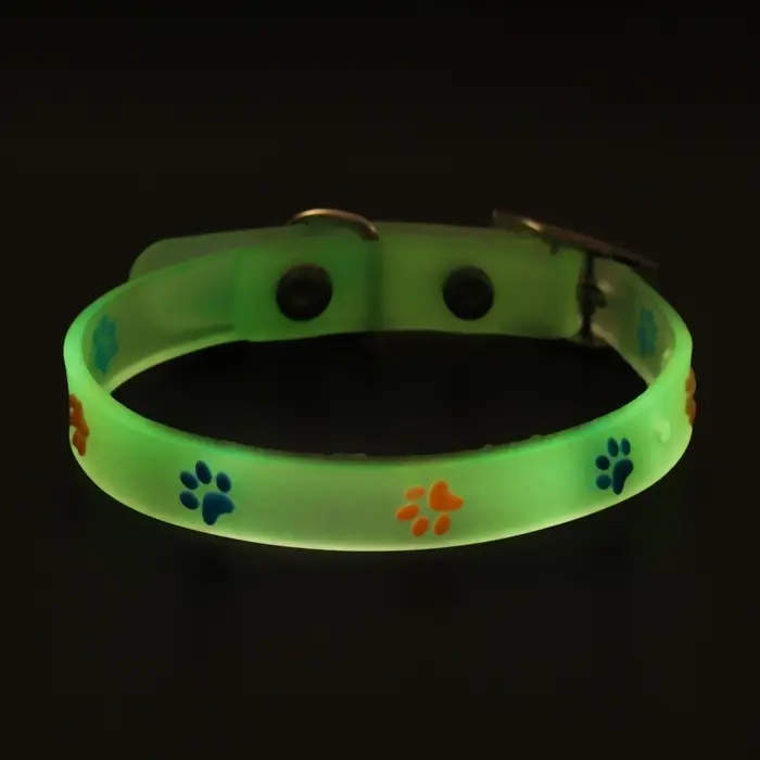 Ошейник, светящийся в темноте, Ошейник, светящийся в темноте, "Яркие следы" (люминесцентный), 30 х 1 см, фиолетово-жёлтый