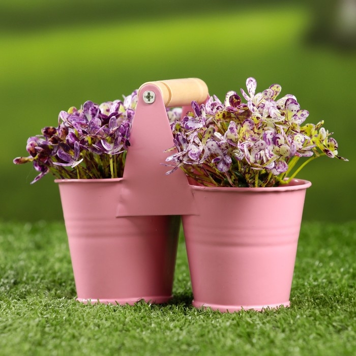 Кашпо двойное с ручкой 11*5*8,5см Кашпо двойное с ручкой 11*5*8,5см