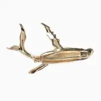 Брошь &laquo;Кит&raquo; морской, цвет золото