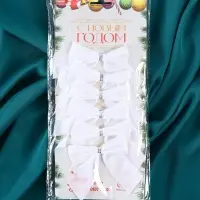 Украшение ёлочное «Бантик» (набор 12 шт) 9 см, белый
