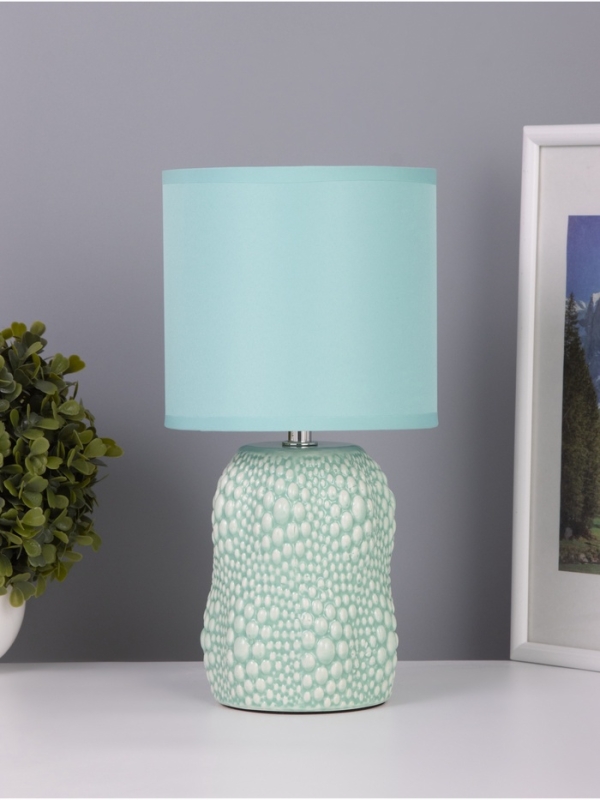 Лампа настольная Лампа настольная "Иссин" 1х40Вт Е14 бирюзовый 15х15х30см