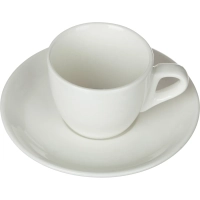 Кофейная пара Chan Wave Classic, фарфор, белая, 85мл, фк0185
