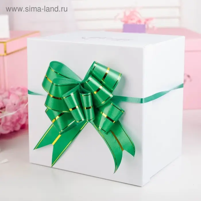 Подарочный Бант - бабочка №4.5, зелёный, для упаковки подарков Подарочный Бант - бабочка №4.5, зелёный, для упаковки подарков