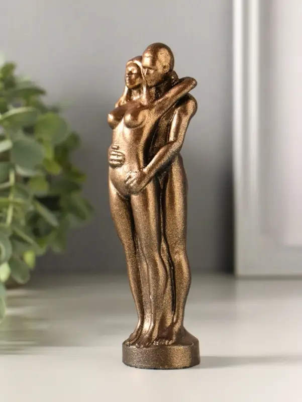 Статуэтка "Пара" 15х4 см, бронза винтаж