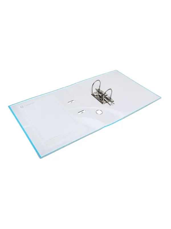 Папка-регистратор А4, 75 мм, ПВХ, тиснение &laquo;лен&raquo;, металлическая окантовка, карман на корешок, собранная, голубая, в оттенке МИКС