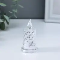 Светодиодная свеча LED "Свеча с подтёками, грани" 3хLR41, прозрачный 3,5х3,5х7 см