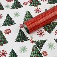 Упаковочная бумага глянцевая двухсторонняя &laquo;С Новым годом&raquo;, 70&times;100 см