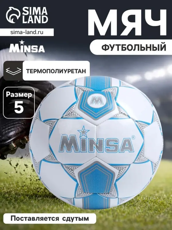 Футбольный мяч MINSA, машинная сшивка, 32 панели, р. 5, TPU