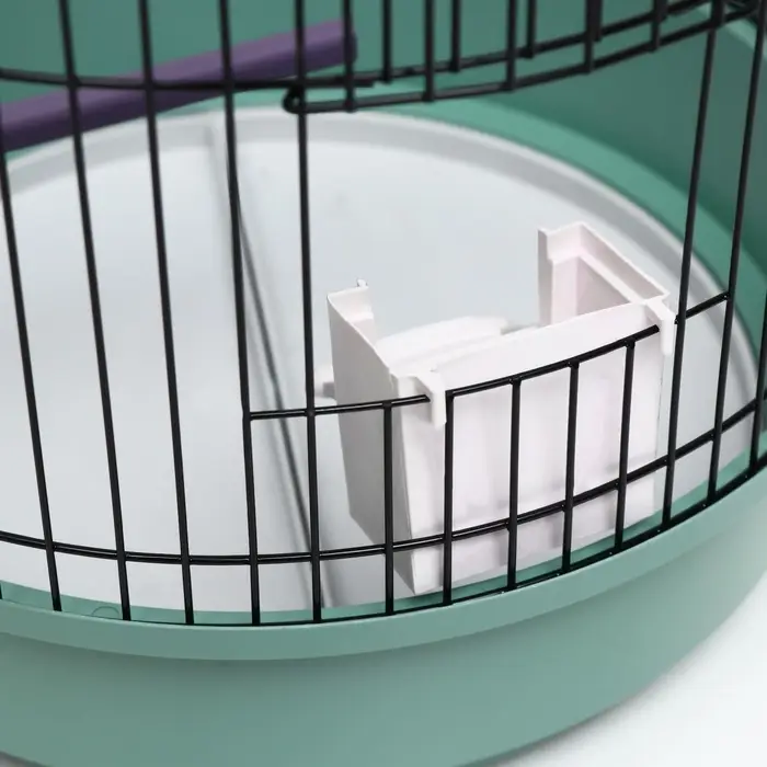 Клетка для птиц, 33&times;77 см, круглая, трехярусная сварная, малый поддон, МИКС