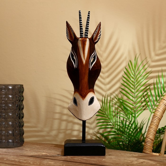 Маска Маска "Зебра" на подставке, албезия 45 см