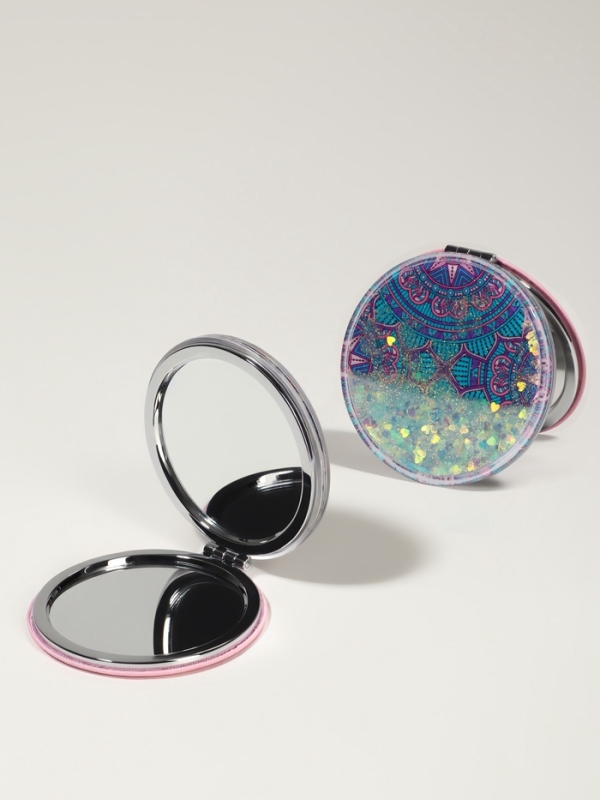 Зеркало складное «Мандала», d = 7,2 см, с увеличением, цвет МИКС