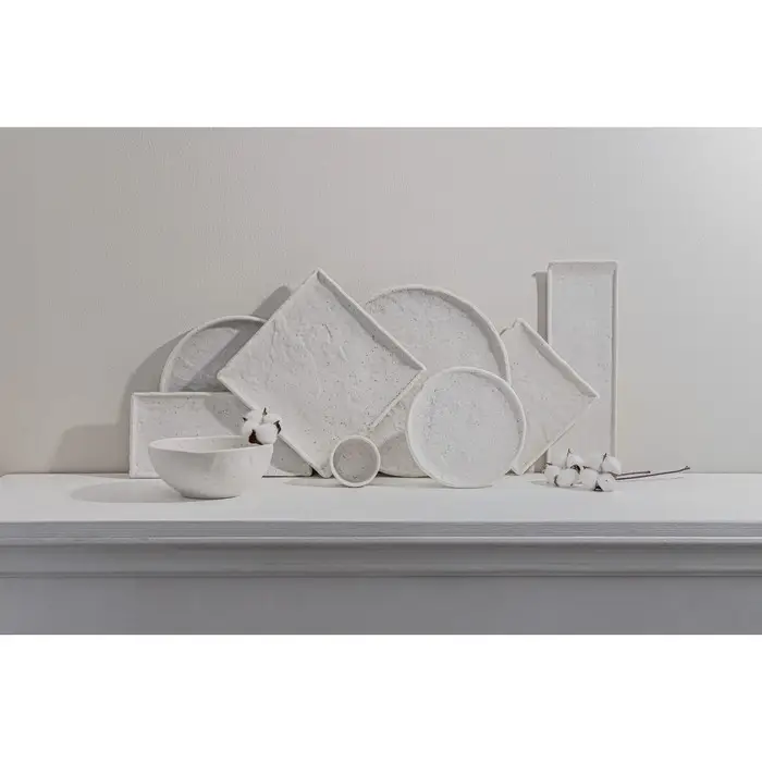 Блюдо для подачи Magistro Slate, d=22.5 см, фарфор, белое