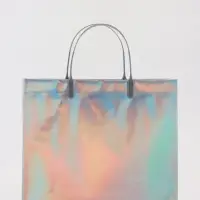 Пакет подарочный ПВХ, голография, серебро, пластиковая ручка, 26×22.5×10 см Пакет подарочный ПВХ, голография, серебро, пластиковая ручка, 26×22.5×10 см