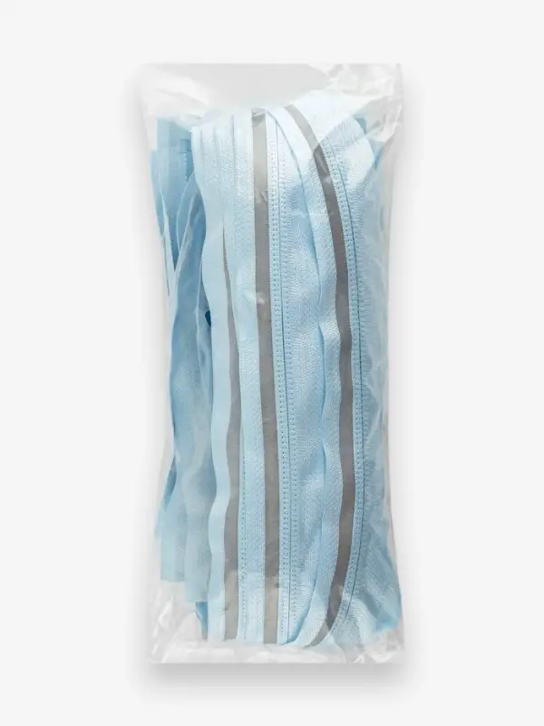 Молния &laquo;Спираль&raquo;, №5, разъёмная, со светоотражающей полосой, замок автомат, 60 см, голубая