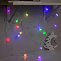 Гирлянда &laquo;Нить&raquo; 5 м с насадками &laquo;Шишки сосновые&raquo;, IP20, прозрачная нить, 20 LED, свечение мульти (RG/RB), мигание, 220 В