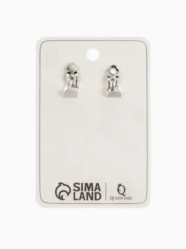 Серьги клипсы для ушей QF &laquo;Лёд&raquo;, тройная сплошная, белые в серебре