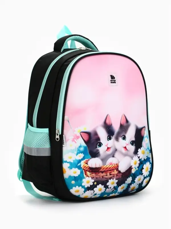 Рюкзак школьный, каркасный, 39&times;30&times;14 см &laquo;Милые котята&raquo;