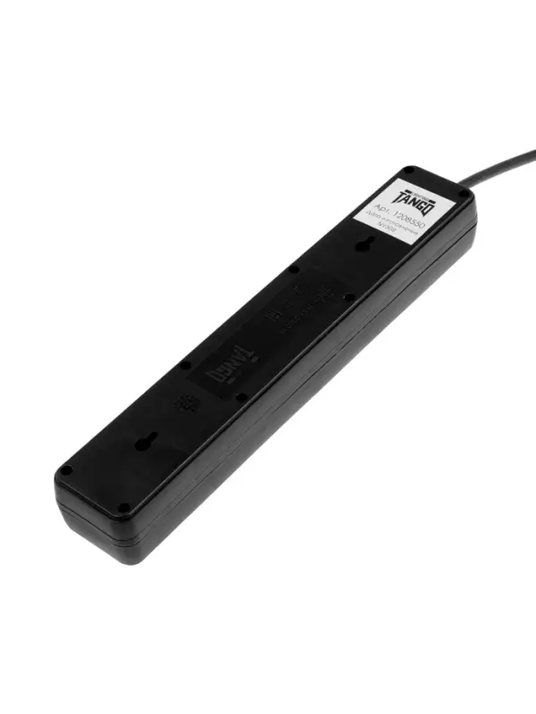 Сетевой фильтр TANGO, 5 гнезд с 2&times;USB, 1,8м, 10 А, 2200 Вт, с з/к, черный
