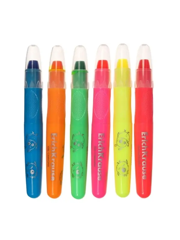 Гелевые мелки 6 цветов ErichKrause Jolly Friends Neon