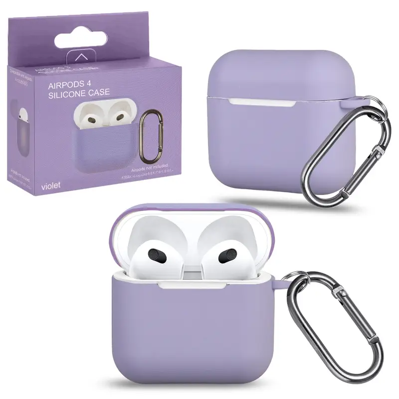 Чехол для AirPods 4 с карабином №6 Violet