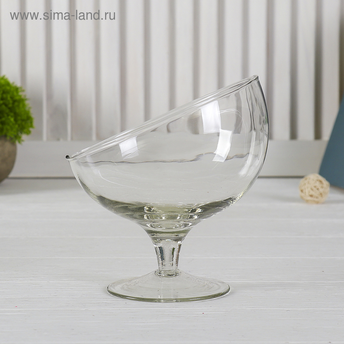 Ваза Ваза "Роджер" бокал с косым срезом d-15см, h-16см v-0,35л 1681 прозрачная