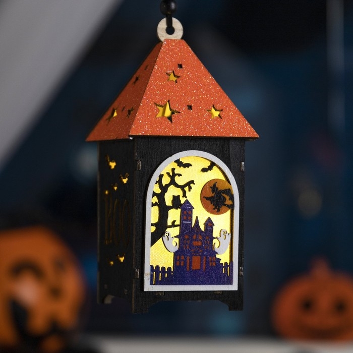 Светодиодная подвеска «Чёрная башня призраков» 6.5 × 17.5 × 6.5 см, пластик, батарейки LR1130х3 (в комплекте), свечение тёплое белое Светодиодная подвеска «Чёрная башня призраков» 6.5 × 17.5 × 6.5 см, пластик, батарейки LR1130х3 (в комплекте), свечение тёплое белое