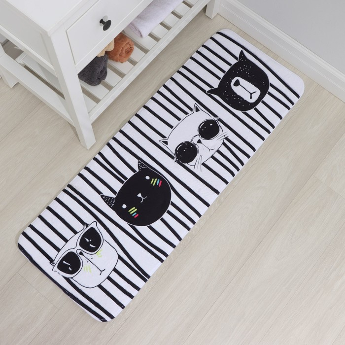 Коврик для ванной и туалета Доляна «Коты», 45×120 см Коврик для ванной и туалета Доляна «Коты», 45×120 см