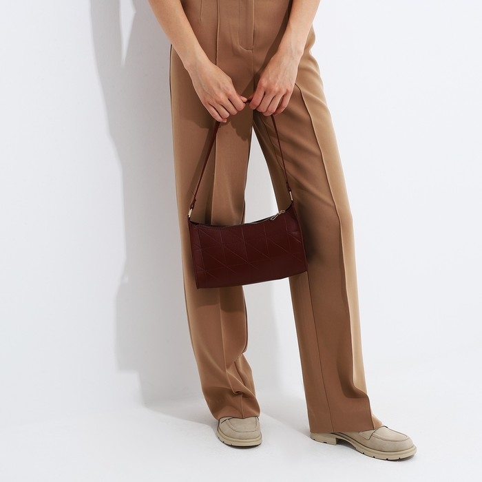 Сумка-багет на молнии, цвет коричневый Сумка-багет на молнии, цвет коричневый