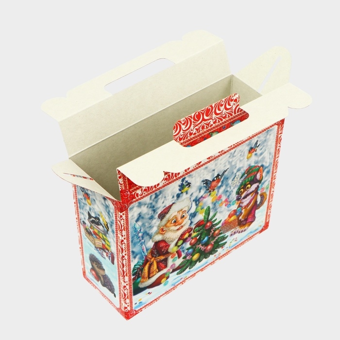 Новый год. Подарочная коробка новогодняя Чемоданчик малый Новый год. Подарочная коробка новогодняя Чемоданчик малый "Приключения начинаются" 17,3 х 6,5 х 15 см.