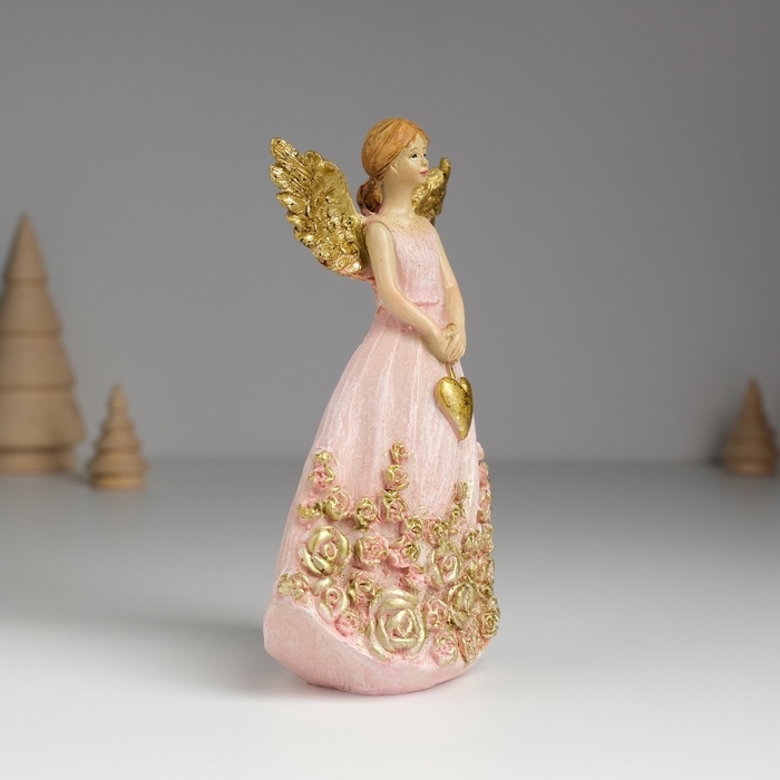 Сувенир полистоун Сувенир полистоун "Ангел с розами на платье" МИКС 7,5х5х14 см