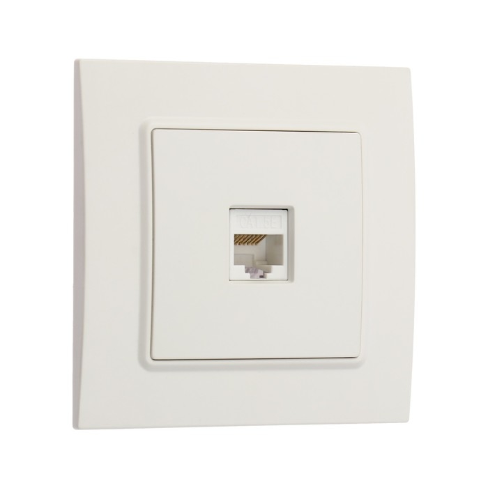 Розетка компьютерная одноместная TOT Elegant, скрытая, белая Розетка компьютерная одноместная TOT Elegant, скрытая, белая