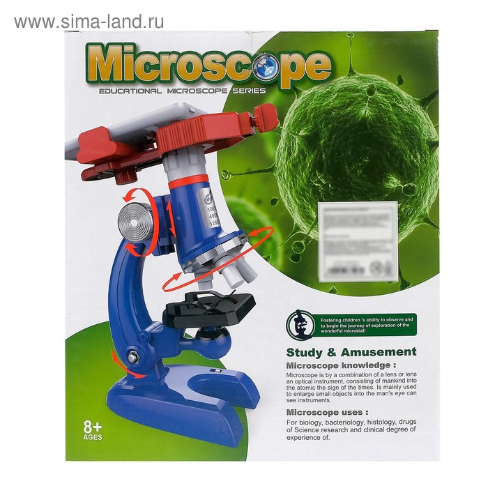 Микроскоп «Юный исследователь», со штативом для смартфона, увеличение х1200 Микроскоп «Юный исследователь», со штативом для смартфона, увеличение х1200