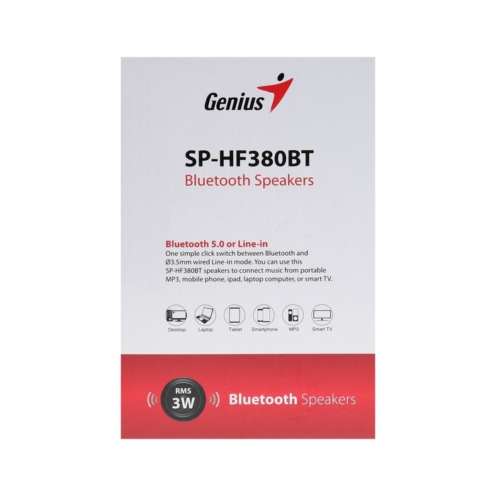 Компьютерные колонки 2.0 Genius SP-HF380BT, 2х1.5Вт, USB, дерево Компьютерные колонки 2.0 Genius SP-HF380BT, 2х1.5Вт, USB, дерево