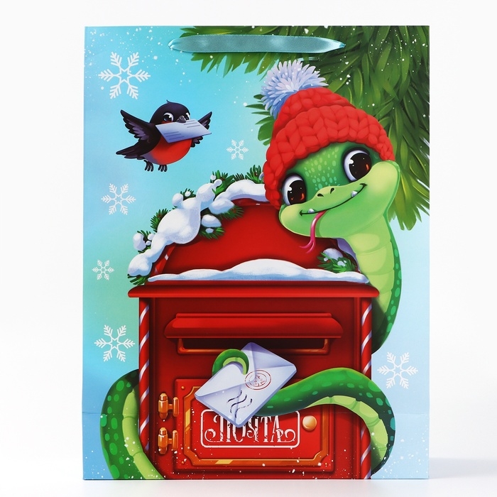 Пакет подарочный новогодний ламинированный «Змея 2025», L 31 х 40 х 11.5 см, Новый год Пакет подарочный новогодний ламинированный «Змея 2025», L 31 х 40 х 11.5 см, Новый год