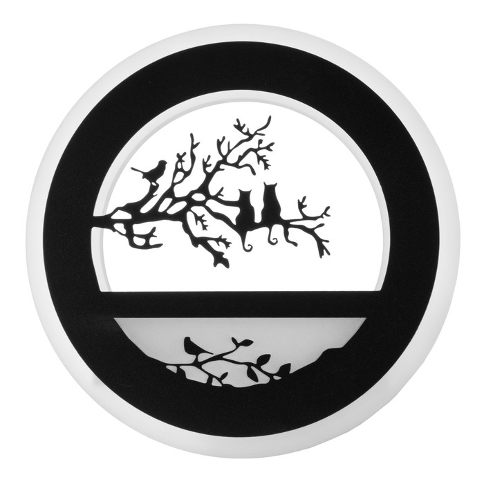 Бра "Птички на ветке" LED 24Вт 3000-4000К черный 22х3,5х22 см