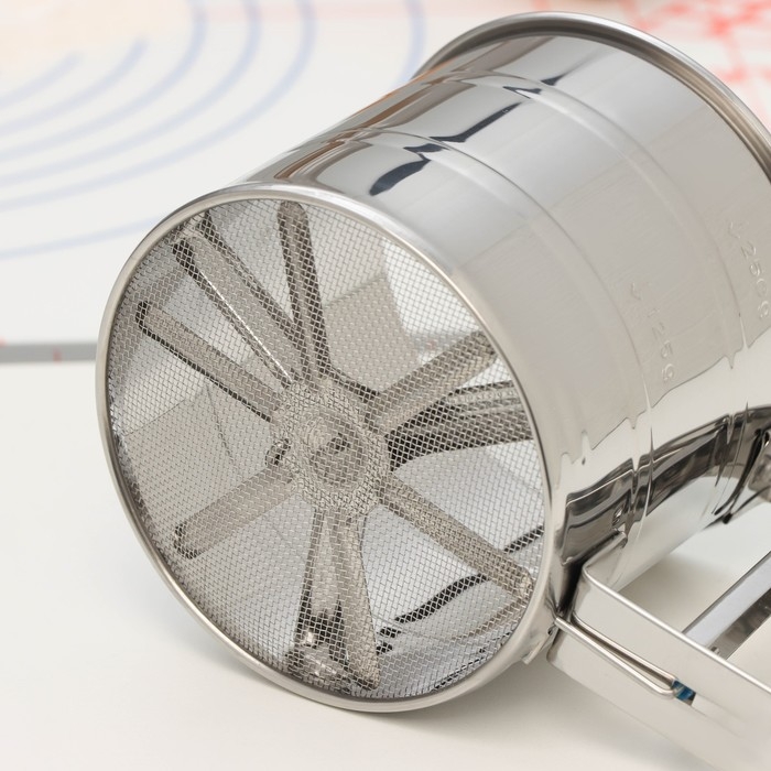 Просеиватель для муки Доляна, 375 мл, цвет серебристый Просеиватель для муки Доляна, 375 мл, цвет серебристый