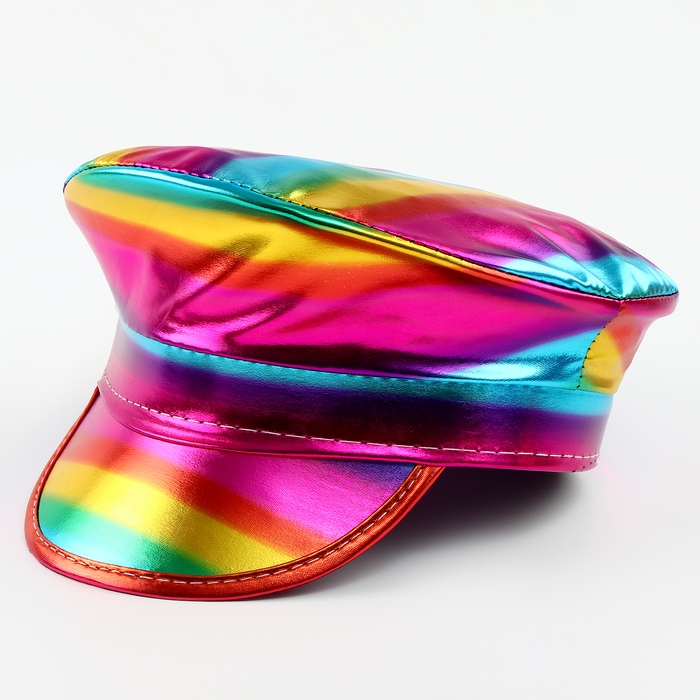 Карнавальная шляпа «Фуражка» радужная, с пайетками, р. 56–58 Карнавальная шляпа «Фуражка» радужная, с пайетками, р. 56–58