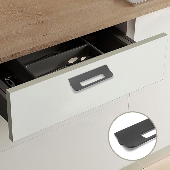 Ручка скоба мебельная RS1402, м/о=128, цвет черный Ручка скоба мебельная RS1402, м/о=128, цвет черный